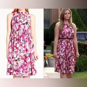 Kate Spade rose print tie back dress